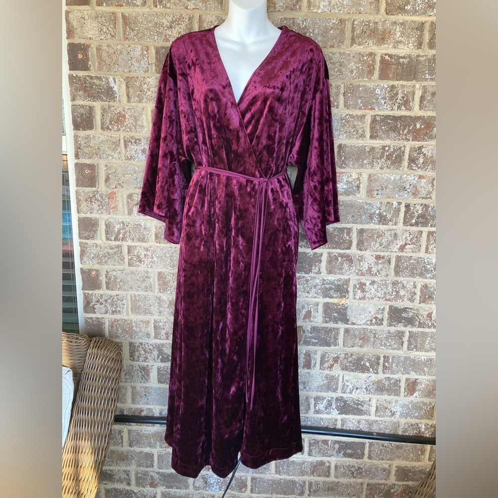 H by Halston Red Velvet duster or Dress Size L/XL